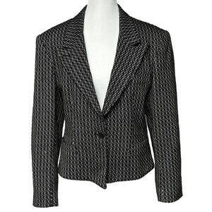 Vintage Lord & Taylor Woven Worsted Wool Blazer Jacket One Button Women’s 10